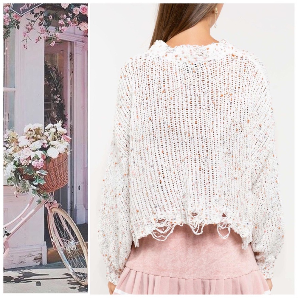 POL Winter's Favorite Confetti Distressed Sweater - Picture 8 of 11
